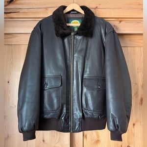 Cabela's Dark Brown Leather Bomber Jacket